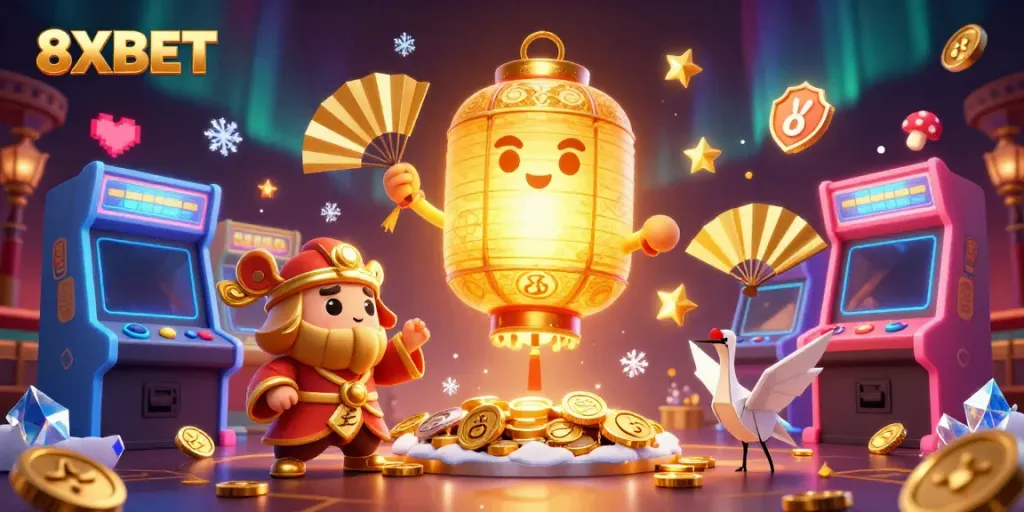 Engage in thrilling gameplay at 8XBET with vibrant casino elements and dynamic characters.