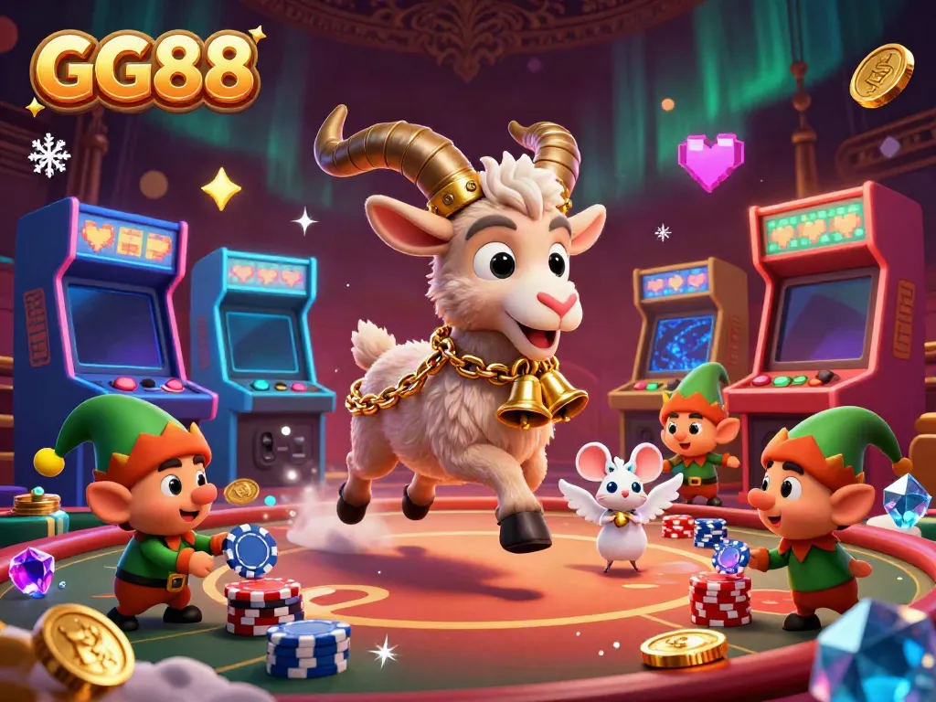 Experience the excitement of GG88’s thrilling casino with playful characters and vibrant gaming elements.